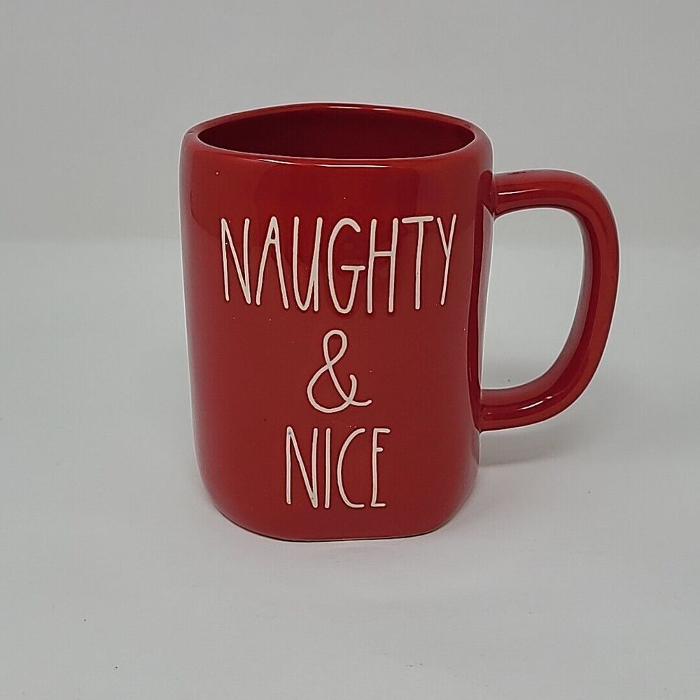 Rae Dunn Naughty Nice Lg. Coffee Tea Mug Cup Magenta Artisan Collection